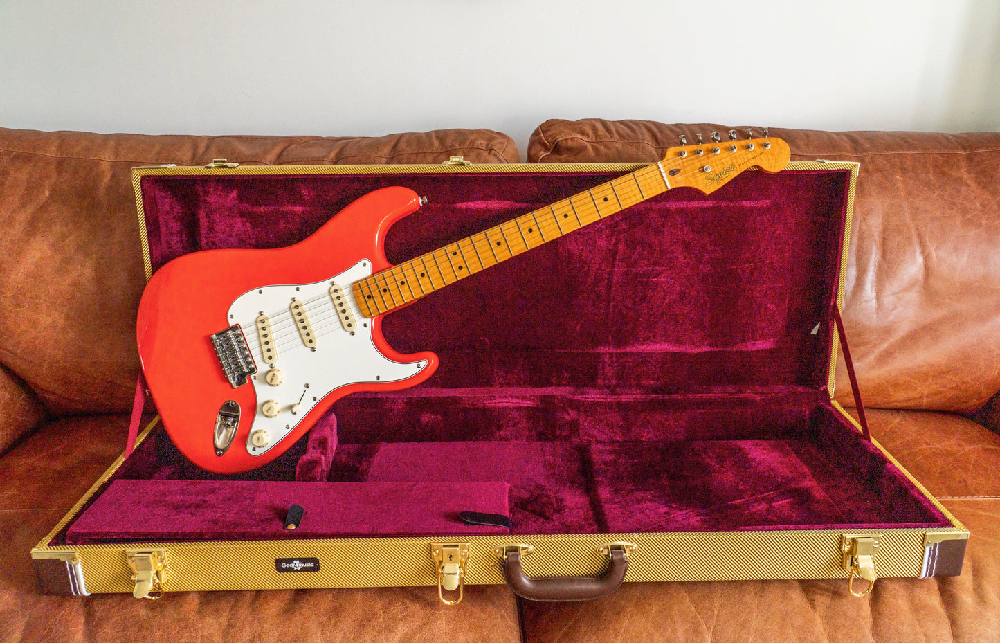 Squier Classic Vibe Stratocaster 2025 - upgraded with genuine Fender Stratocaster parts and pickups and a AAA+++ flame maple neck