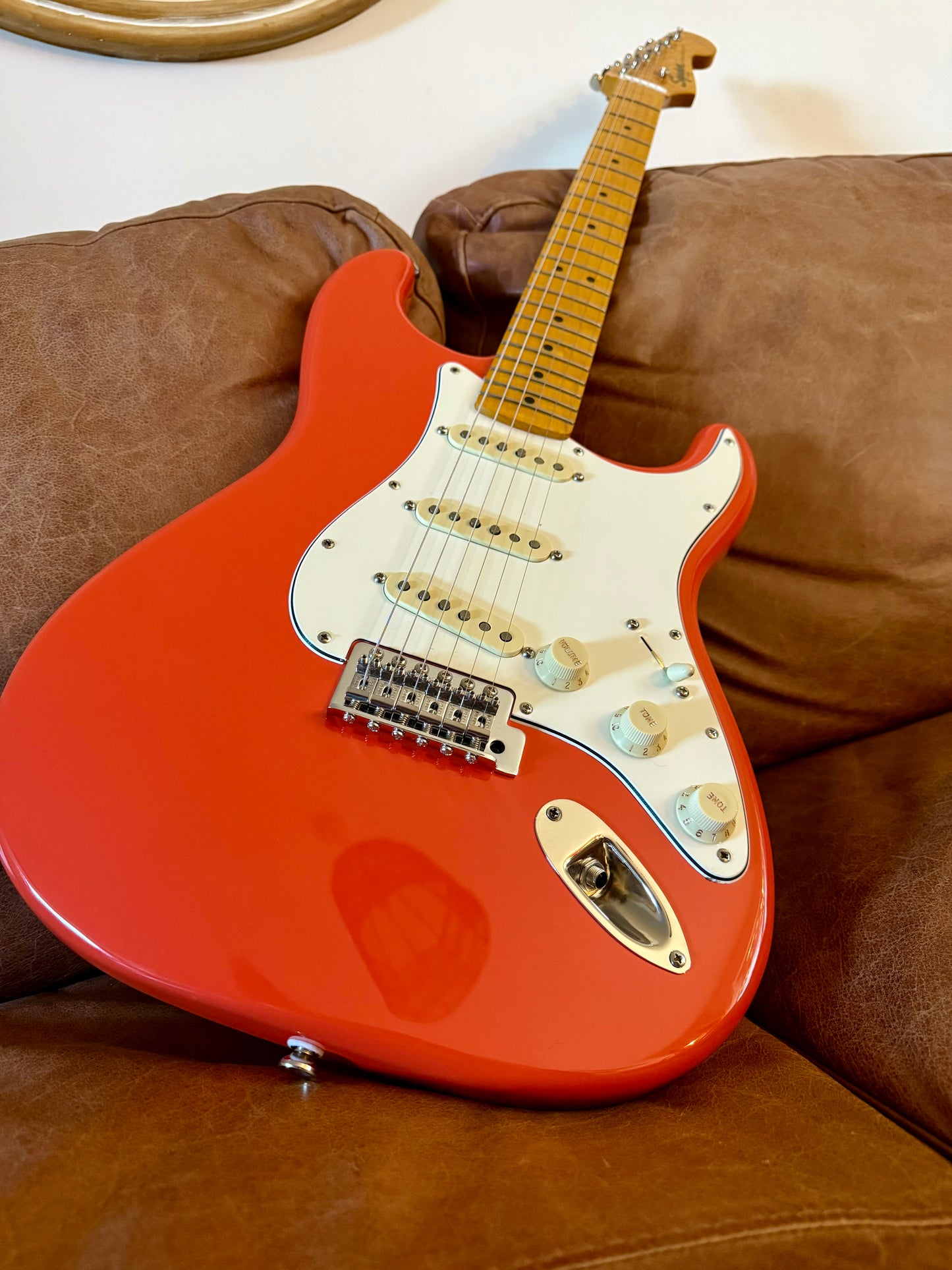 Squier Classic Vibe Stratocaster 2025 - upgraded with genuine Fender Stratocaster parts and pickups and a AAA+++ flame maple neck