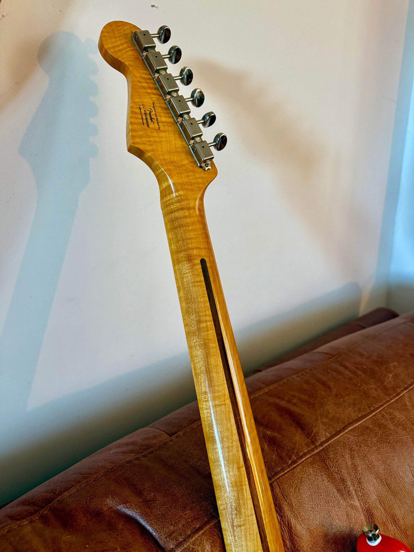 Squier Classic Vibe Stratocaster 2025 - upgraded with genuine Fender Stratocaster parts and pickups and a AAA+++ flame maple neck