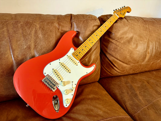 Squier Classic Vibe Stratocaster 2025 - upgraded with genuine Fender Stratocaster parts and pickups and a AAA+++ flame maple neck