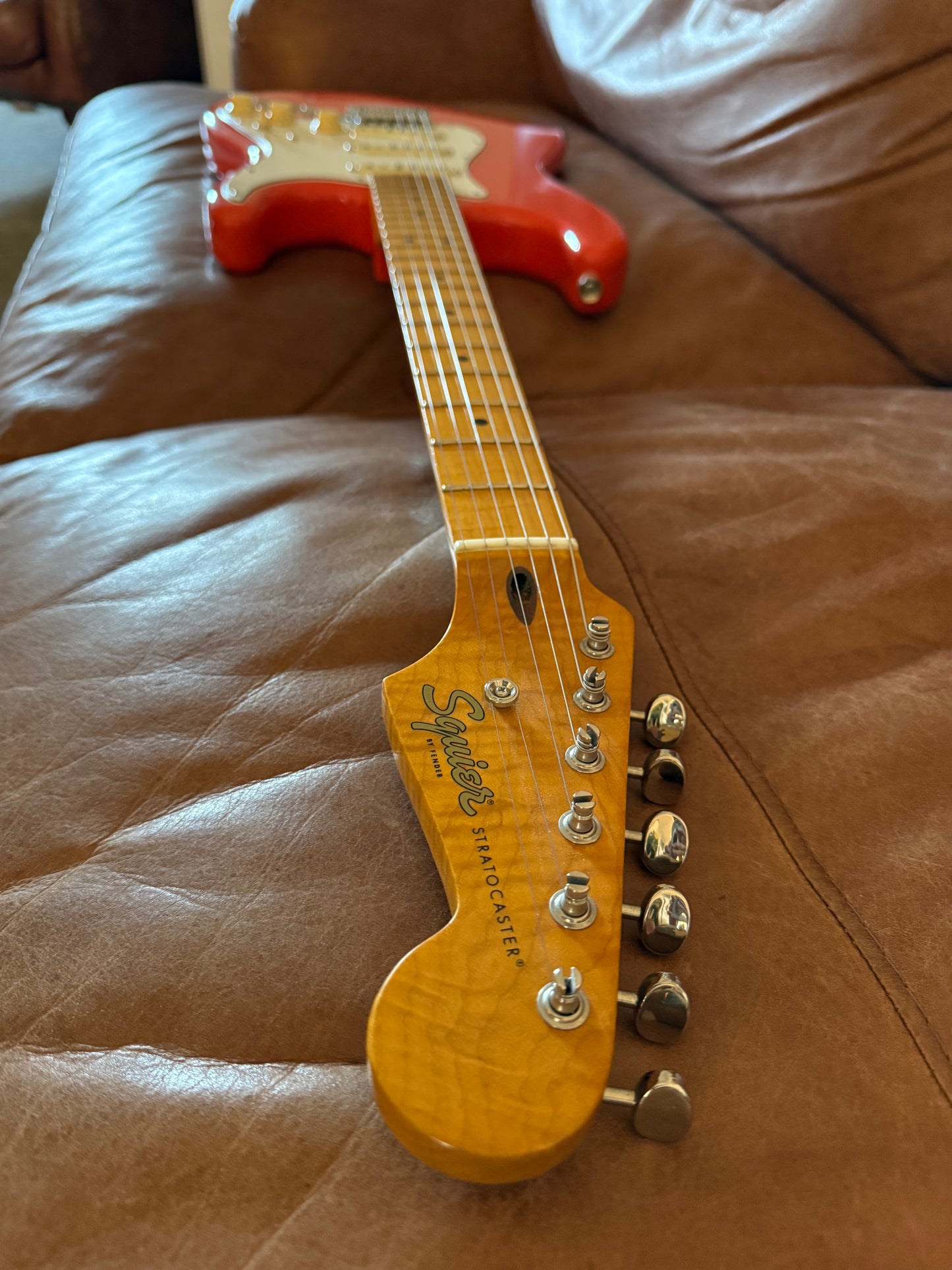 Squier Classic Vibe Stratocaster 2025 - upgraded with genuine Fender Stratocaster parts and pickups and a AAA+++ flame maple neck