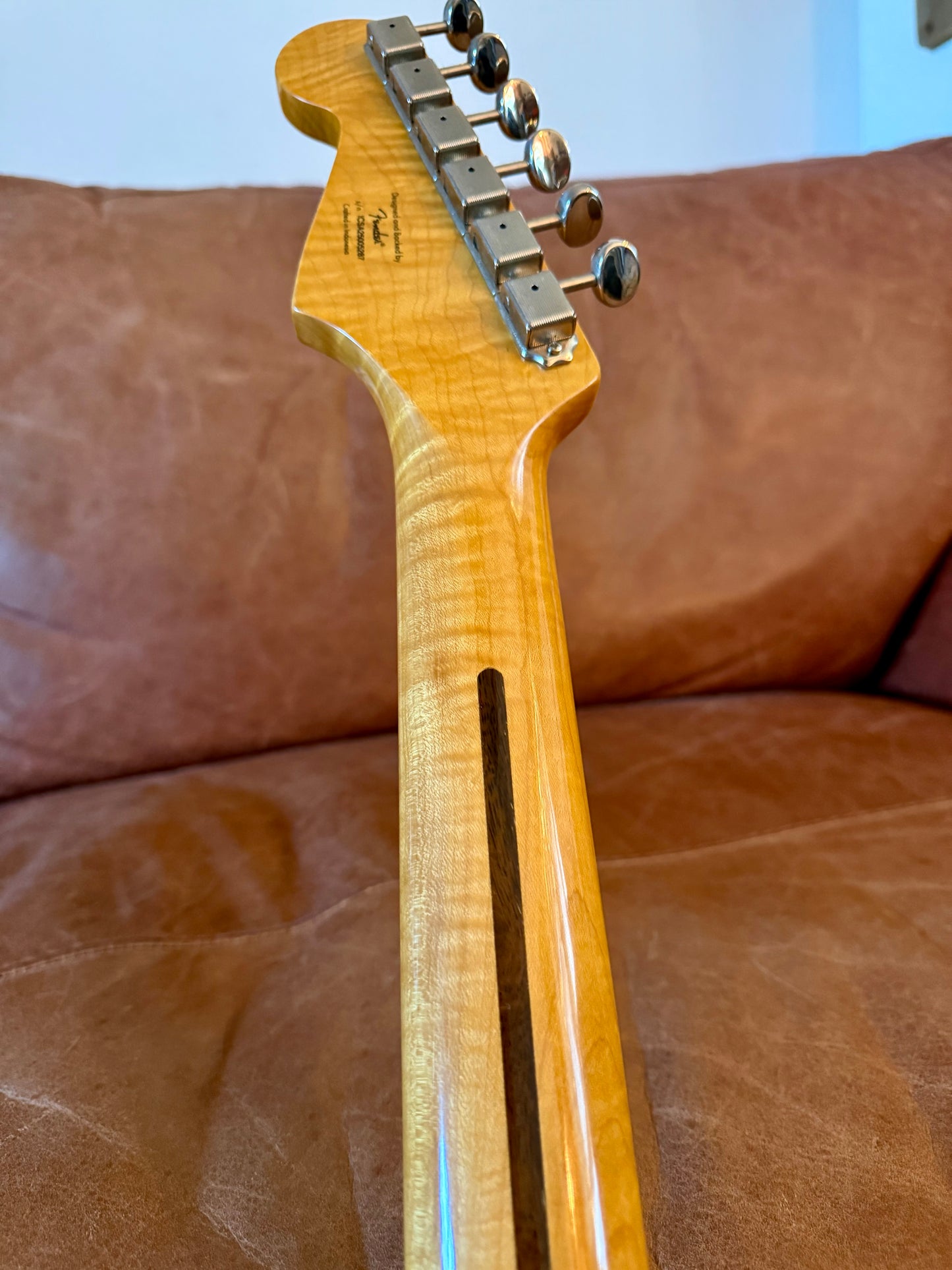Squier Classic Vibe Stratocaster 2025 - upgraded with genuine Fender Stratocaster parts and pickups and a AAA+++ flame maple neck