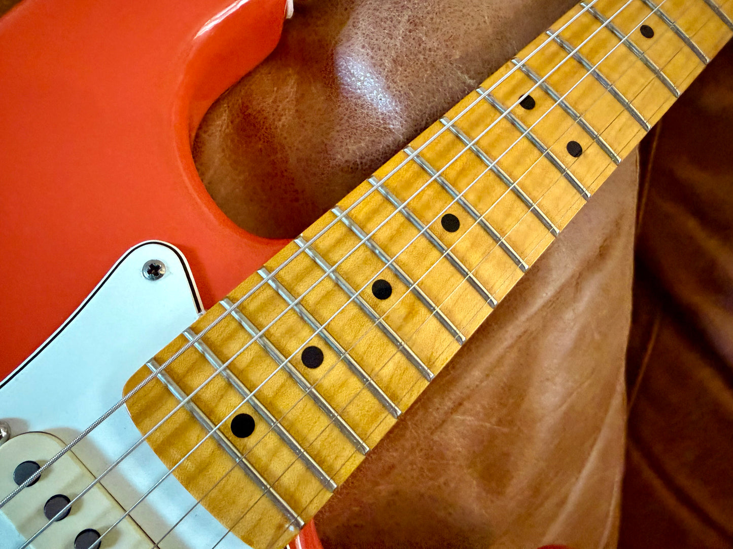 Squier Classic Vibe Stratocaster 2025 - upgraded with genuine Fender Stratocaster parts and pickups and a AAA+++ flame maple neck