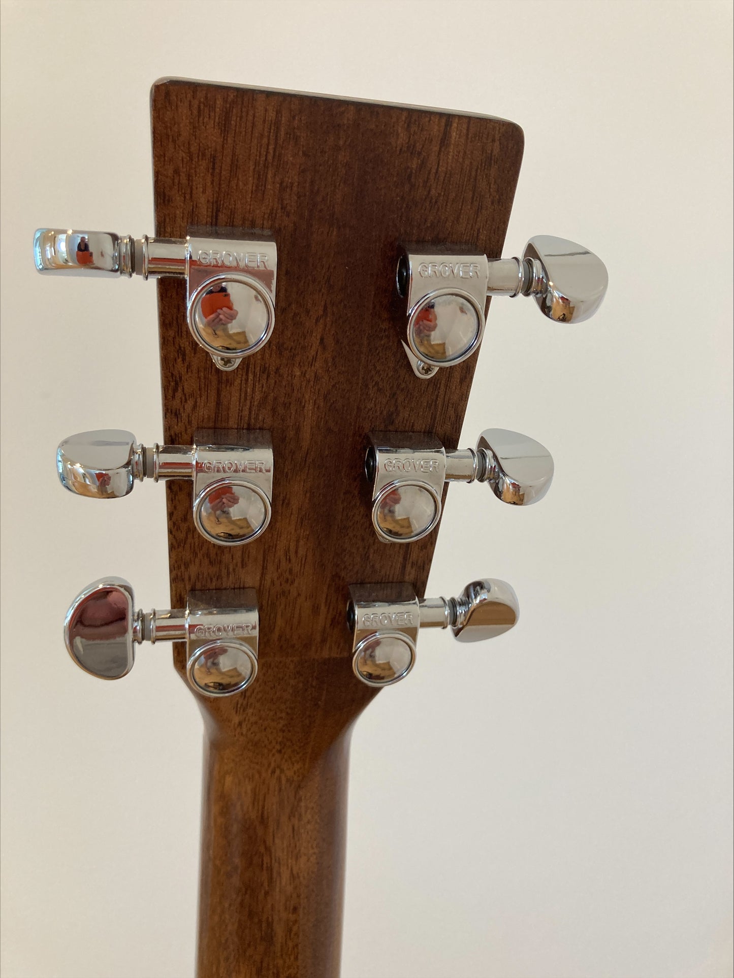 SIGMA DM-15 Solid Mahogany top Dreadnought acoustic with leather strap, output jack fitted and ready for electronics of your choice.
